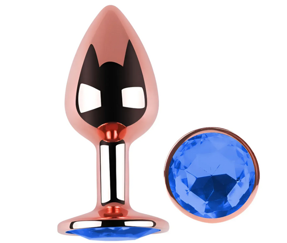 Анальна пробка із кристалом EGZO - Rose Gold Round Plug Blue size M Sex Aura | Зображення 1