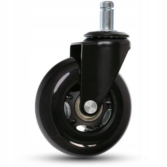 Колеса для офісного крісла Bonro гумові з підшипниками 75 мм комплект 5 шт чорні (42400384) | Зображення 1