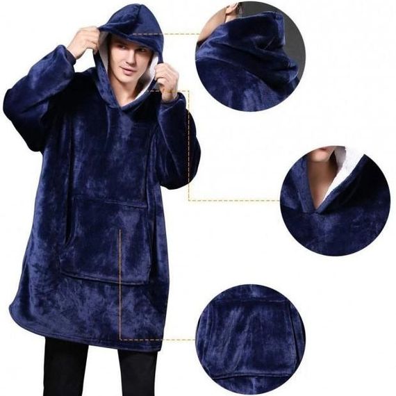 Огромная кофта плед, Одеяло с рукавами Snuggie, Плед двухсторонняя толстовка, Толстовки huggle hoodie XB-80 | Зображення 1