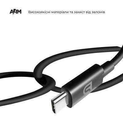 Дата кабель USB 2.0 AM to Type-C 1.0m AMD718B black Armorstandart (ARM64291) | Зображення 2