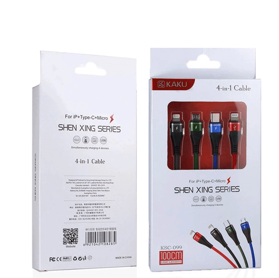 USB кабель Kaku KSC-099 4-in-1 Type-C / MicroUSB / Lightning | Зображення 3