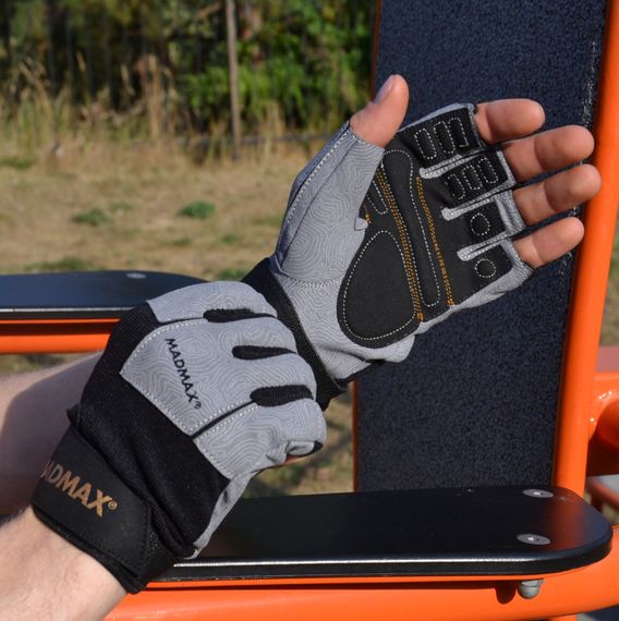 Рукавички для фітнесу MadMax MFG-871 Damasteel Grey/Black S | Зображення 6