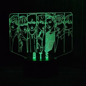 Акриловый светильник-ночник группа BTS 2 зеленый tty-n000458