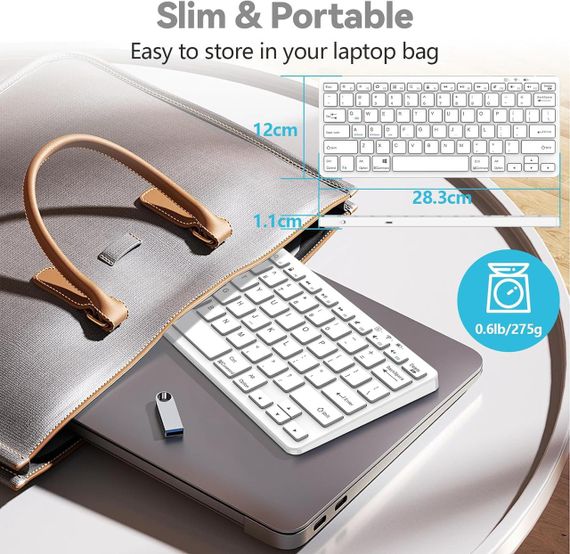 Клавіатура бездротова Bluetooth-TQQ QWERTY для iPad 10/iPad Pro/iPad Air/iPad Mini/iPad 10,2", | Зображення 5