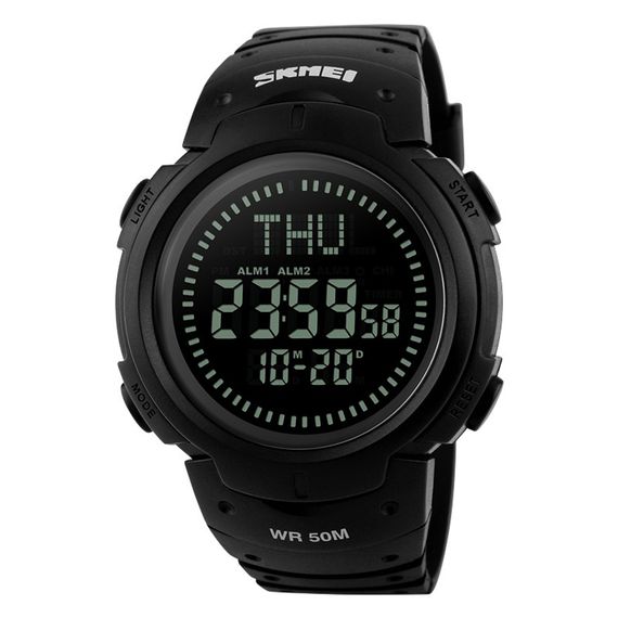 Чоловічий годинник Skmei 1231BK All Black Smart Watch + Compass