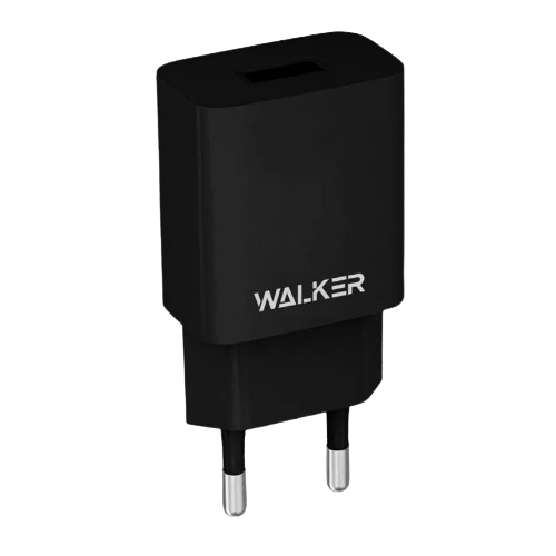 Зарядний пристрій мережевий USB + кабель Type-C 2,1А чорний WALKER WH-26 | Зображення 1