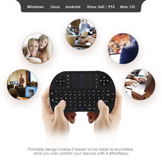 Мініклавіатура для Smart TV з підсвіткою UKC i8 + touch з тачпадом USB | Зображення 5