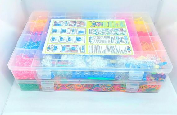 Набор резинок для плетения браслетов 15600 шт Loom Bands, гигантский двухуровневый набор резинок со станком | Зображення 2