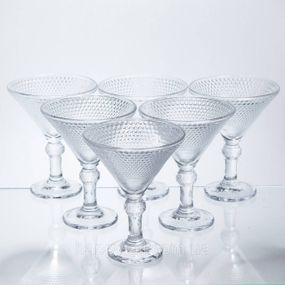 Набір келихів для мартіні Martini Glass 6 штук по 215 мл коктейльні HP-17-56