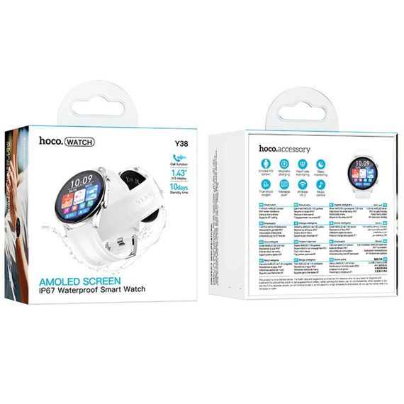 Смарт-годинник Hoco Smart Watch Y38 Smart sports watch (call version) Silver | Зображення 2
