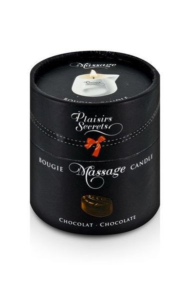 Масажна свічка Plaisirs Secrets Chocolate (80 мл) подарункова упаковка, керамічний посуд | Зображення 2