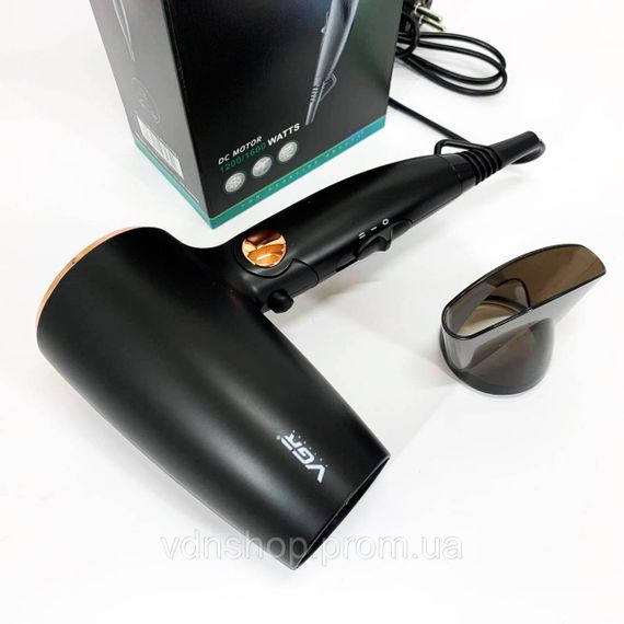 Фен для волос с дифузором VGR, Фен для укладки волос унивесальный с ионизацией укладки HI-23 | Зображення 7