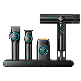 Набір VGR STEPLERSS RPO 4 IN 1 BLACK, машинка для стрижки, тример, електробритва, фен
