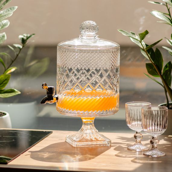 Лимонадниця з краном на підставці скляна 4,5 л HP-19-4 | Зображення 1