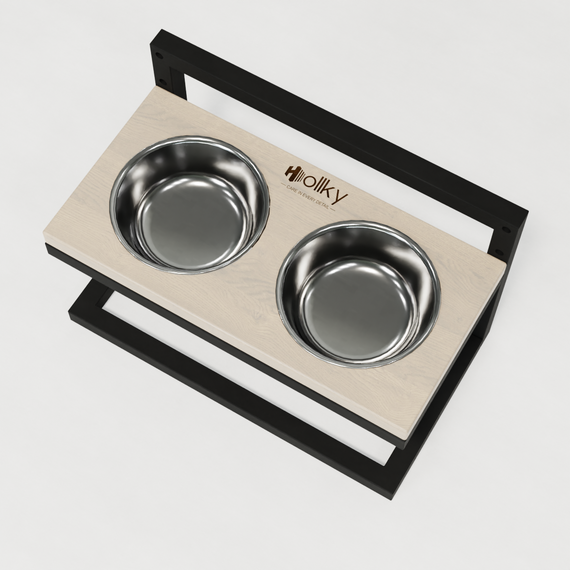 Миски на регулируемой подставке для маленьких собак Hollky Flex S (2 × 0.450 л) FS-422523-BLWH | Зображення 4