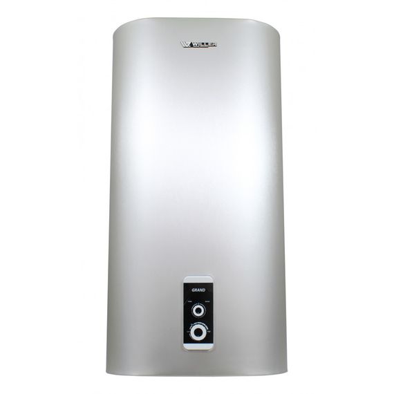 Водонагрівач WILLER Grand, 2,0 кВт, "сухий" ТЕН, 100 л, прямокутний, вертикальний, світлий алюміній (EV100DR)