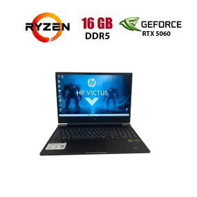 Ігровий ноутбук HP Victus 15-fb3001nr / 15.6" (1920x1080) IPS /  AMD Ryzen Al 7350 (8 (16) ядер по 2.0 - 5.0 GHz)  / 16 GB DDR5 / 512 GB SSD / nVidia GeForce RTX 5060, 8 GB GDDR7, 128-bit / WebCam б/в