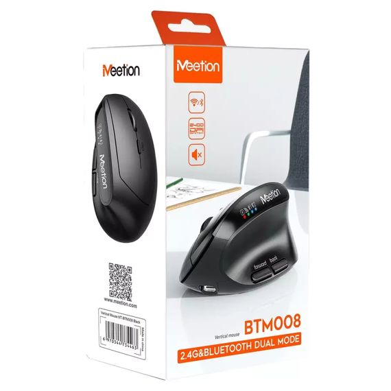 Мишка Meetion BTM008 Wireless/Bluetooth Black (MT-BTM008-A) | Зображення 1