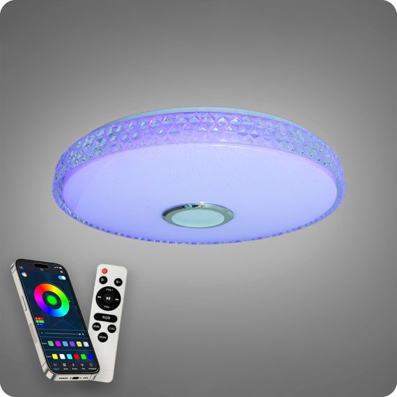 Люстра світлодіодна 517 Dlight RGB з пультом і  колонкою 80Вт Білий (02163) | Зображення 2