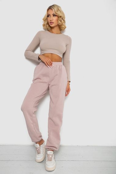 Спортивные штаны женские на флисе  -уценка, цвет бежевый, 238R58671-U-19 | Зображення 1