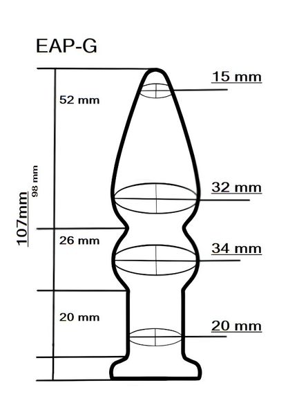 Анальний плаг зі скла EGZO EAP-G (довжина 10.7 см, діаметр 3.4 см ) Sex Aura | Зображення 2