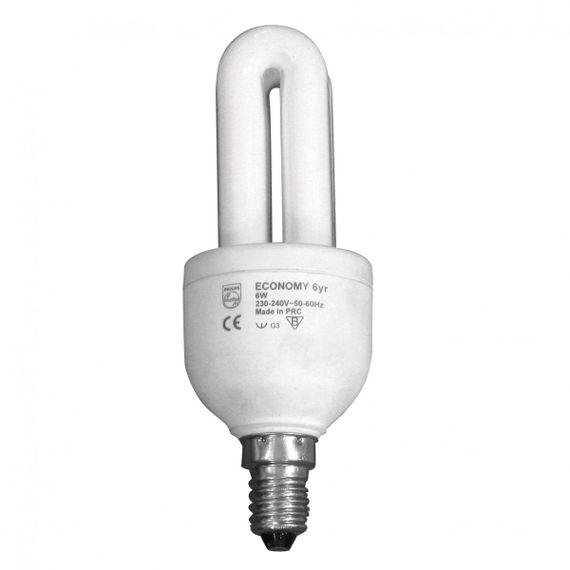 Лампа E14 CFL 6W Philips Economy 230V
