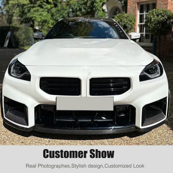 Накладка на передній бампер Lip V1 (для G87, Карбон) для BMW 2 серія G42 2021- рр | Зображення 3