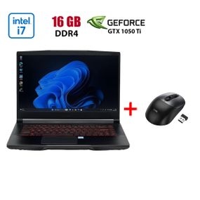 Ігровий ноутбук Б-клас MSI GF63 8RD-222US / 15.6" (1920x1080) IPS / Intel Core i7-8750H (6 (12) ядер по 2.2 - 4.1 GHz) / 16 GB DDR4 / 480 GB SSD / nVidia GeForce GTX 1050 Ti MaxQ, 4 GB GDDR5, 128-bit / WebCam б/в + Подарунок Бездротова миша HOCO GM28