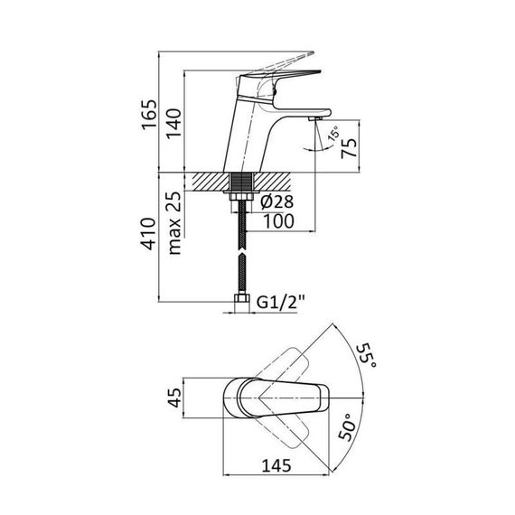 Смеситель для раковины Lidz Gloria 001F (k35) LDGLO001FCRM35116 Chrome | Зображення 1