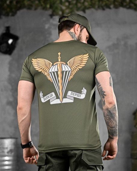 Тактична волога відводна футболка завжди перша олива ДЛ6472