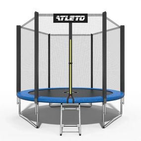 Батут дитячий Atleto 252 см із захисною сіткою та драбиною для дому та дачі 20000800