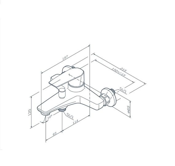 Змішувач для ванни та душу AM.PM Gem чорний (F90E10022) | Зображення 1