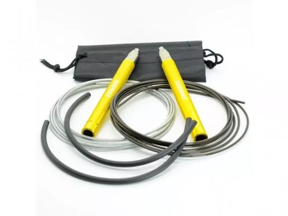Скакалка швидкісна на підшипниках алюмінієва Мадмакс MFA-286 Speed jump rope Yellow | Зображення 1