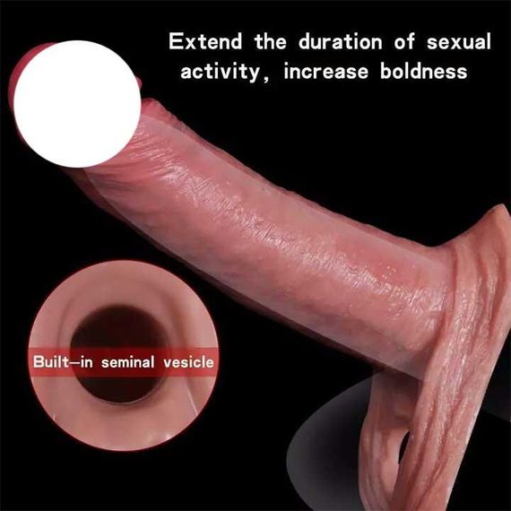 Насадка для увеличения на пенис и мошонку 19 см | Зображення 2