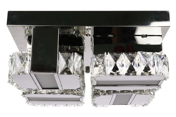 Люстра стельова кришталева LED з пультом 25676 Хром 14х33х33 см. | Зображення 5