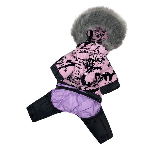 Комбінезон зі знімними штанами флок рожевий CO-26 | Зображення 5