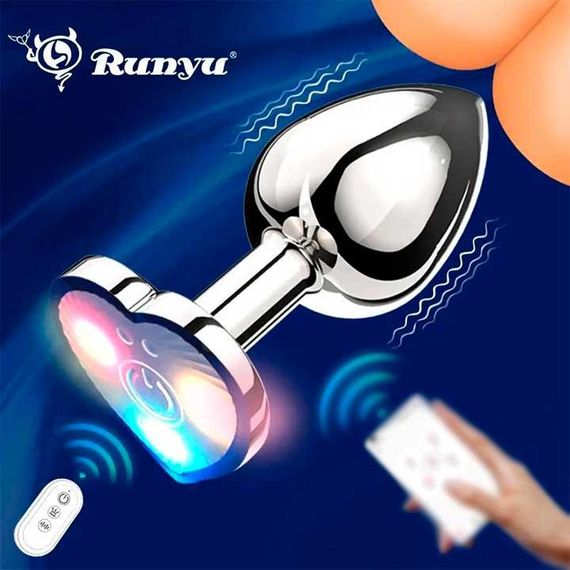 Стальная cветящаяся анальная пробка Magic Motion Equinox USB с Д/У - 7,2*2,8 см – Анальные игрушки | Зображення 2