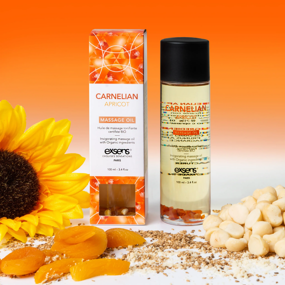 Масажна олія EXSENS Carnelian Apricot (бадьорна з сердоліком) 100мл, натуральна | Зображення 4