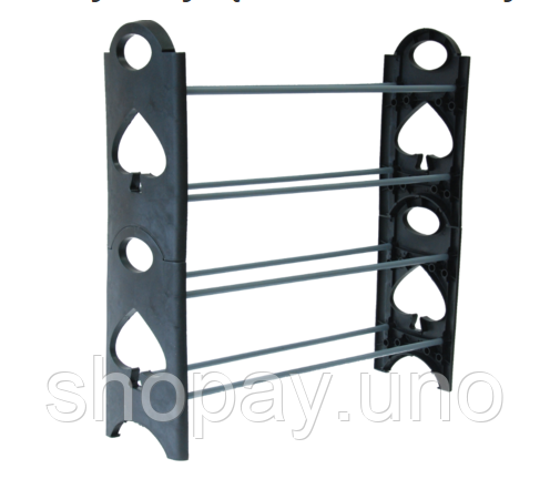 Полиця для взуття органайзер Amazing Stackable Shoe Rack ∙ Стійка - етажерка взуттєва на 4 полиці | Зображення 1