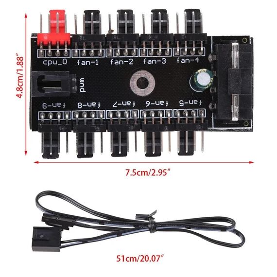 Ootdty eva ide molex 1-10 way плата 4-контактний 12в для ШІМ-вентилятора | Зображення 5