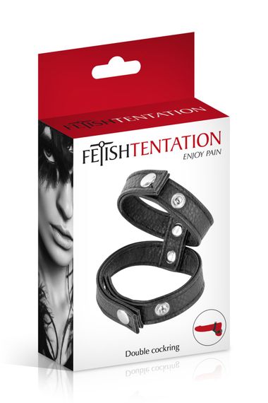 Двойное эрекционное кольцо с обхватом для мошонки Fetish Tentation Double Сockring | Зображення 2