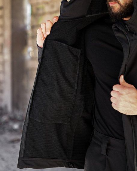 Демісезонний тактичний костюм софтшел SATELIT чорний поліція ПП8056 | Зображення 6