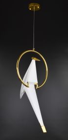 Люстра світлодіодна підвісна LED світильник для квартири на стелю лед 26311 Золото 80-160х35х35 см.