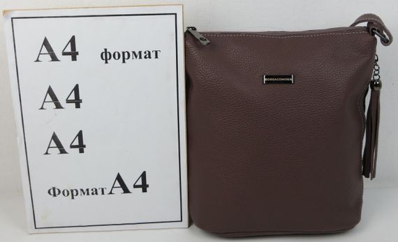 Женская кожаная сумка через плечо Borsacomoda коричневая | Зображення 8