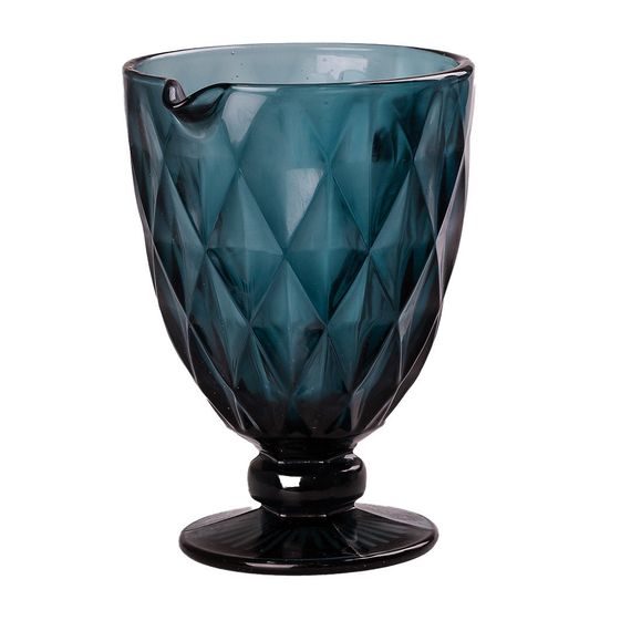 Глечик для напоїв із товстого скла 1 л гранований синій | Зображення 2