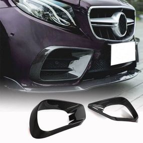 Накладки на передній бампер (для AMG-Line 2017-2019, Карбон) для Mercedes E-class coupe C238 рр