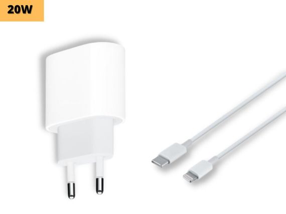 Мережевий зарядний пристрій блок живлення iPhone XPRO PD 20W Type-C to Lightning білий (33036-01) | Зображення 1