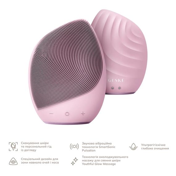 Електронна ультразвукова щітка для обличчя GESKE Sonic Facial Brush 5в1 pink | Зображення 1