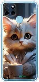 Чохол на Realme C25Y Білий кіт "5646sp-2553-2448"