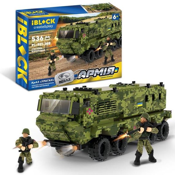 Іграшка-конструктор для дітей  КРАЗ Ураган IBLOCK Конструктор для дітей віком від 6 и років